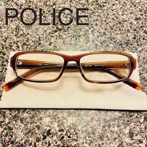【POLICE】Men's Eye Glasses Frames Brown☆